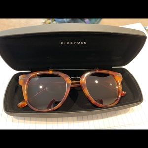 Five Four tortoise shell sunglasses with case
